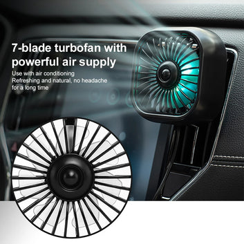 2023 New Car Air Outlet Fan USB Cooling Fan with Color Changing Light 3 Speed Fan Car Rear Seat Heat Dissipation Car Accessories