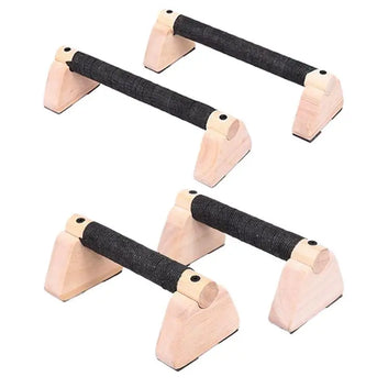 Wood Calisthenics Bar Solid Wood Parallettes Push-Up Bar for Home Gym Floor Workouts Bodyweight Training
