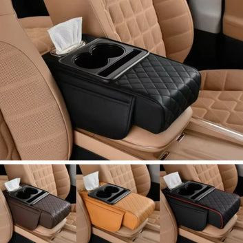 Car Armrest Box 7.5cm Thicken Height Pad Arm Rest Cushion with Pocket