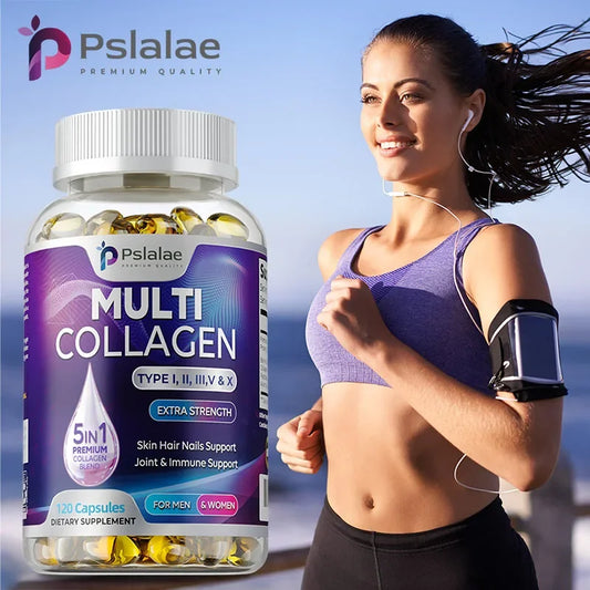 Multiple Collagen -Natural Energy Supplement, Support Cell Health, Anti-aging, Antioxidant, Skin, Joints, Hair, Bones Health
