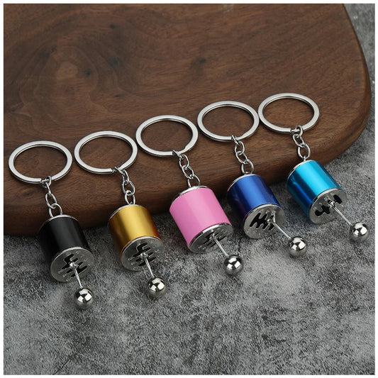 Mini Turbo Turbocharger Keychain Car-styling Keyring Gear Gearbox Pendant Keychain Stick Knobs Keyring Shift Metal Key Ring