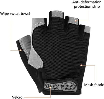 Gym Gloves Fingerless Gloves Anti-Slip Shock-Absorbing Breathable Gloves Sports Gloves for Training Lifting Weight Cycling