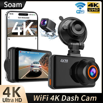4K Dash Cam for Cars Front and Rear Camera