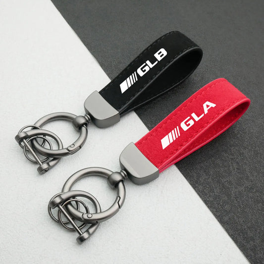 Car Suede Keychain Sport Key Ring Custom Gift With Logo For Mercedes Benz GLA GLB GLC key ring Car Accessorie