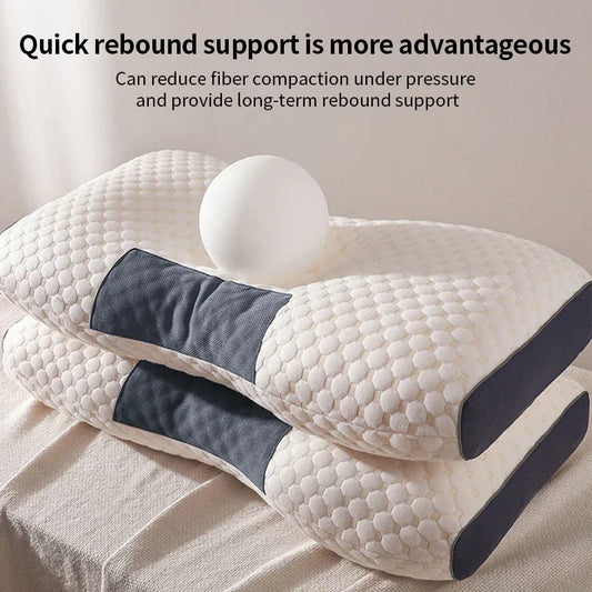 New Neck Pillow Help Sleep Protect The Neck Cervical Orthopedic Soybean Fiber Massage Household SPA Pillow For Sleeping Almohada