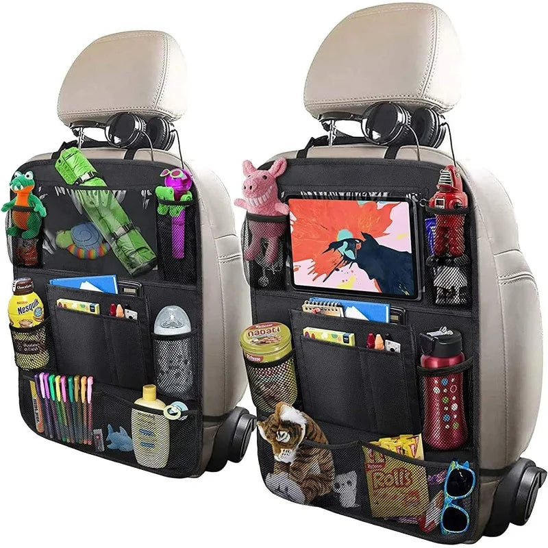 Car Backseat Organizer 9 Storage Pockets Seat Back Protectors Kick Mats for Kids Toddlers Accessories Car Seat back Storage