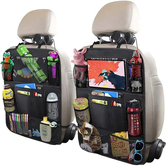 Car Backseat Organizer 9 Storage Pockets Seat Back Protectors Kick Mats for Kids Toddlers Accessories Car Seat back Storage