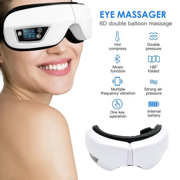 Eye Massager Electric 6D Smart Bluetooth Music Vibration Airbag Pressure Massage with Heat Eye Care Instrument Beauty HealthCare