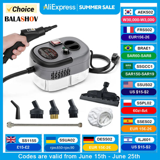 2500W High And Temperature Handheld Steam Cleaners Air Conditioner Kitchen Hood Car Steam Clean Machine Floor and More Cleaning